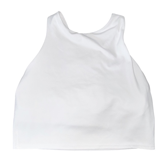NWOT Athleta Conscious Crop Sports in Bright White Shelf Bra High Neckline A-C - Picture 7 of 7